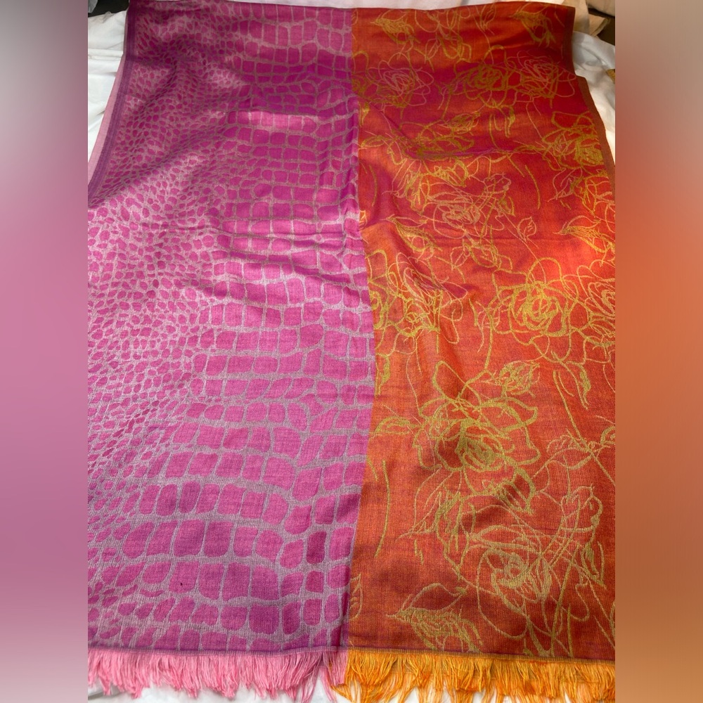 Joie de Vivre Scarf New with Tag 29" x 76" plus fringe